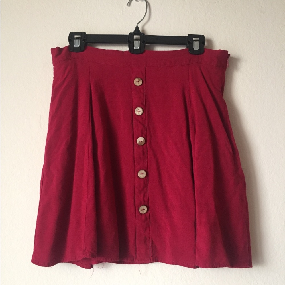 Red ModCloth skirt with buttons